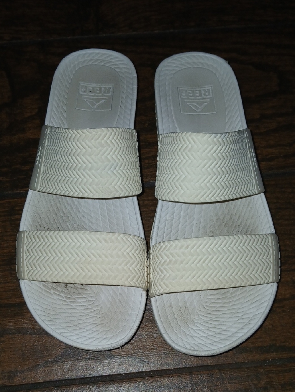 Reef Cream Textured Double-Strap Slide